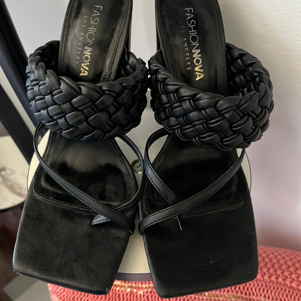 Fashion Nova Black Heels open